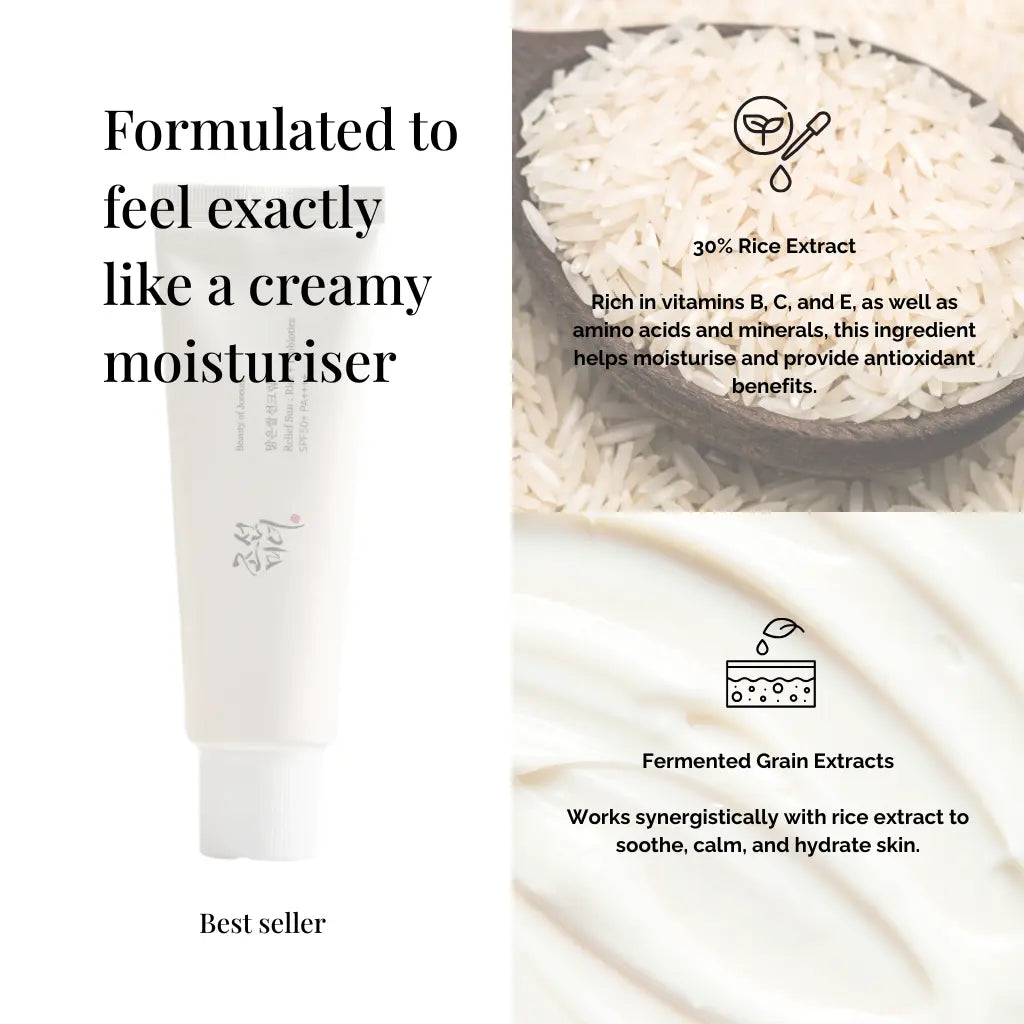 Beauty of Joseon Relief Sun: Rice + Probiotics, Sunscreen SPF50+ PA++++ 50ml The CLO Beauty Bar