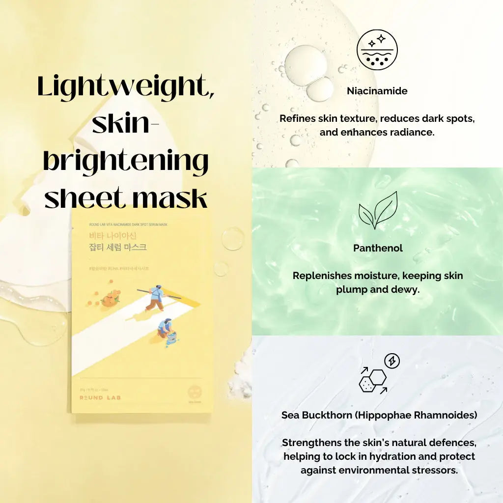 Round Lab Vita Niacinamide Dark Spot Serum Mask (10 pieces) The CLO Beauty Bar